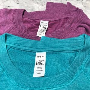 Athleta girls size 8-10 tops.  Purple & blue